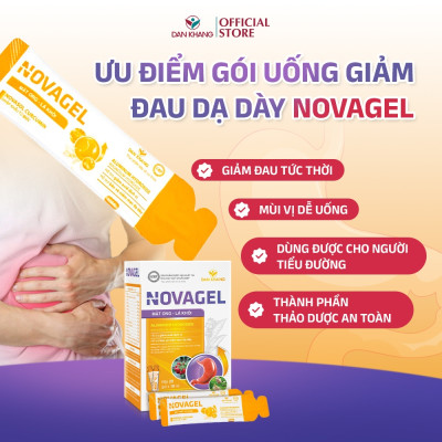 Gói Hỗ Trợ Giảm Đau Dạ Dày Tức Thì Cải Thiện Tình Trạng Đầy Hơi Ợ Chua Đau Rát Bao Tử Novagel Hộp 20 gói
