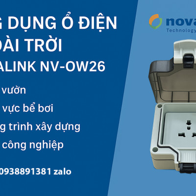 Ổ cắm điện ngoài trời chống nước IP66 Novalink NV-OW26 nhập khẩu chính hãng | Chuẩn IP66, 1 ổ cắm 3 chấu 16A