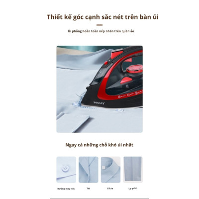 Bàn ủi, là hơi nước cầm tay KHÔNG DÂY SOKANY SK-9518 công suất mạnh mẽ 2400W có thể ủi khô và úi nước, chống nhỏ giọt - HÀNG CHÍNH HÃNG - DELIYA