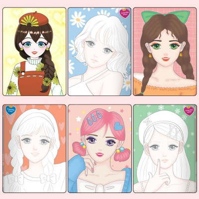 Sách - Trang Điểm Thần Tượng Hàn Quốc Lisa Và Công Chúa Mina - Tô Màu Và Bóc Dán Hơn 100+ Stickers Xinh Đẹp Cho Bé Gái