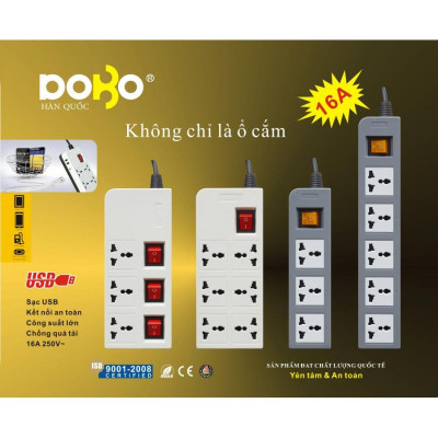 Ổ cắm nối dài DoBo U805  5 ổ cắm  16A 3 Mét 