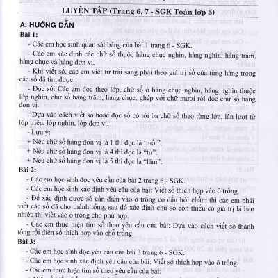 Bài giảng và hướng dẫn học toán 5 - tập 1 (Kết nối tri thức)
