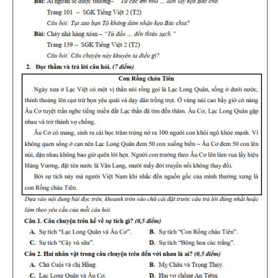 Đề Kiểm Tra Tiếng Việt 4 - Tập 2