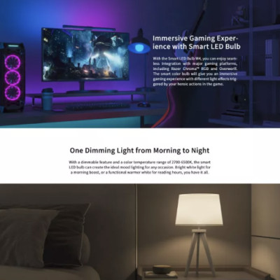  Bóng đèn Led thông minh Xiaomi Yeelight Bulb W3 đui xoắn E27 (RGB 16 triệu màu) - tích hợp Razer Chroma