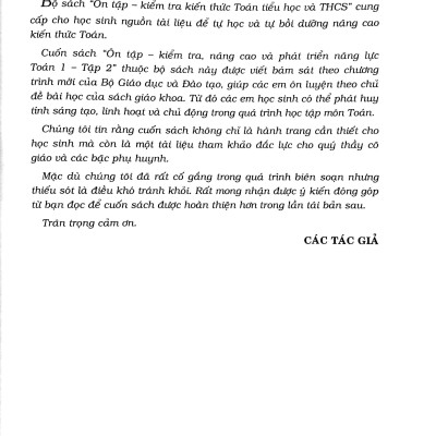 Ôn Tập - Kiểm Tra Nâng Cao Và Phát Triển Năng Lực Toán 1 - Tập 2