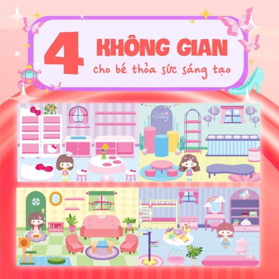 Sách - Trò Chơi Đóng Vai Công Chúa Nhỏ Mika - Ngôi Nhà Gọn Gàng - Bóc Dán 80+ Sticker Đa Dạng Cho Bé Gái - Megabook
