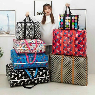 Túi Đựng Quần Áo Giỏ Đựng Đồ Chăn Mền Chống Thấm Nước Hoa Văn Đẹp Chất Liệu Bạt Dày Dặn Có Lựa Chọn Mẫu Sọt - Giao Mẫu Ngẫu Nhiên