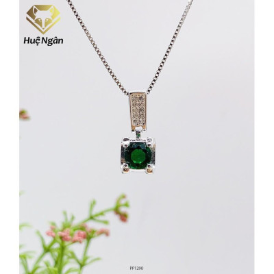 Dây chuyền bạc 925 Huệ Ngân - Mặt vuông đính đá PP1290