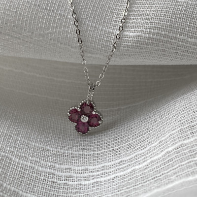 Set Dây Chuyền Đính Đá Garnet thiên nhiên (M0255) - MOON Jewelry