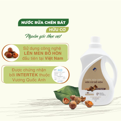 Nước rửa chén hữu cơ Bồ hòn Ecocare tinh dầu Sả Chanh 2000ml