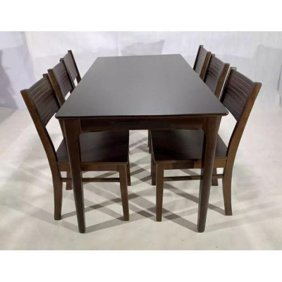 Bộ bàn ăn cherry nâu mặt gỗ 1m65 + 6 ghế cherry  Thương hiệu Nội Thất Bình Long 