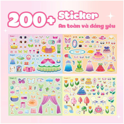 Sách - Công Chúa Cherry - Lâu Đài Xinh Đẹp - Sách Bóc Dán Sticker Cho Bé Gái - Megabook