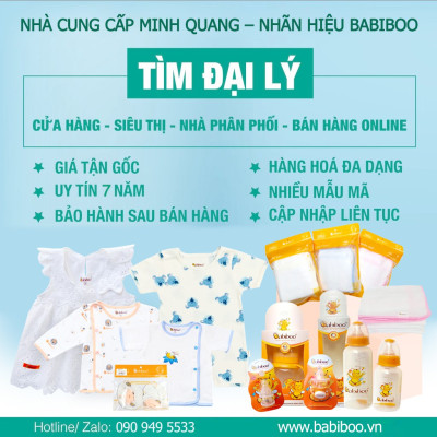 Bộ sơ sinh 100% Cotton cổ tim ngắn viền màu BABIBOO - BBC15