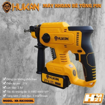 MÁY KHOAN PIN BÊ TÔNG 2.8J HK-RH2900B HUKAN  - HÀNG CHÍNH HÃNG