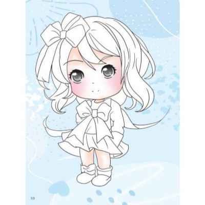 Sách - Dán Hình & Tô Màu IQ EQ CQ - Chibi Girl Tô Màu Bé Dái - Đáng Yêu - Kèm Sticker - Việt Thư