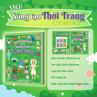 Sách - Sáng Tạo Thời Trang: Thời Trang Kỳ Nghỉ - Bóc Dán Hơn 100+ Stickers Quần Áo, Phụ Kiện Cho Bé Gái - Megabook