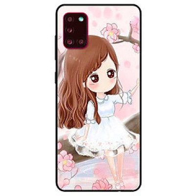 Ốp lưng dành cho Samsung A31 mẫu Nàng Chibi Nền Hồng