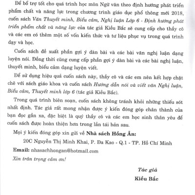 Văn Thuyết Minh - Biểu Cảm - Nghị Luận Lớp 6 (Biên Soạn Theo Chương Trình Mới)