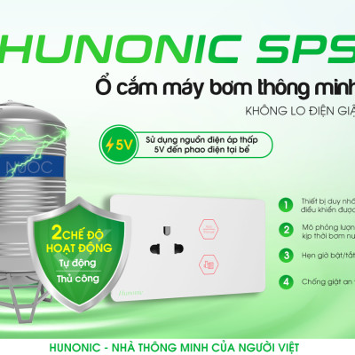 Ổ Cắm Máy Bơm Chống Giật An Toàn Hunonic SPS