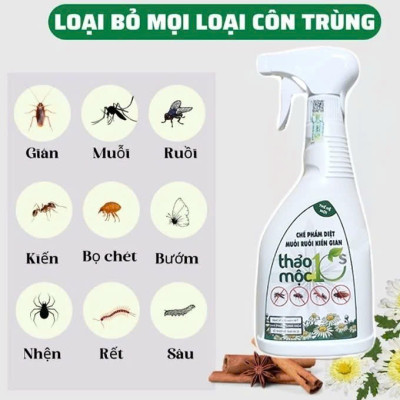 Diệt Côn Trùng Gián, Kiến, Kiến Ba Khoang, Muỗi, Ruồi, Mọt 100% Sinh Học Thảo Mộc Hương Sả Chanh Chai Xịt 500ml An Toàn Cho Sức Khỏe Em Bé Và Người Già