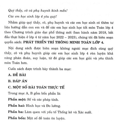 Phát Triển Trí Thông Minh Toán Lớp 4 (Dùng Chung Cho Các Bộ SGK Hiện Hành) _HA
