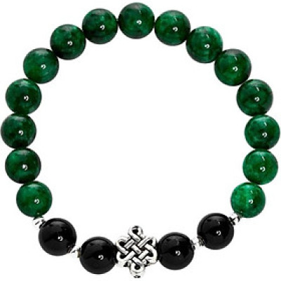 Vòng Đá Cẩm Thạch Sơn Thuỷ Phối Charm Bạc Ngọc Quý Gemstones VT35