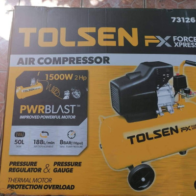 MÁY NÉN KHÍ CÓ DẦU 50L 1.500W TOLSEN 73126 - HÀNG CHÍNH HÃNG
