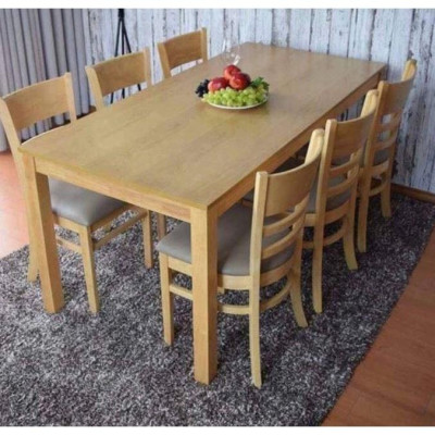 Bộ bàn ăn cabin 1m65 tự nhiên + 6 ghế cabin  Thương hiệu Nội Thất Bình Long 