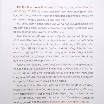 Bài Tập Thực Hành Từ Và Câu Lớp 2 - Tập 2 (Theo Chương Trình Giáo Dục Phổ Thông 2018)