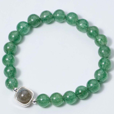Vòng tay đá thạch anh dâu xanh phối đá xà cừ - Ngọc Quý Gemstones