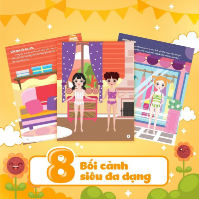 Sách - Sáng Tạo Thời Trang: Thời Trang Cho Búp Bê - Bóc Dán Hơn 100+ Stickers Quần Áo, Phụ Kiện Cho Bé Gái - Megabook