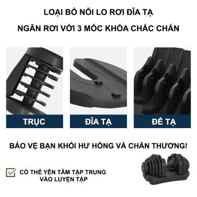 Tạ Đơn Điều Chỉnh Lysin Pumpking 24kg – Tạ Gym Đổi Trọng Lượng Nhanh Một Tay