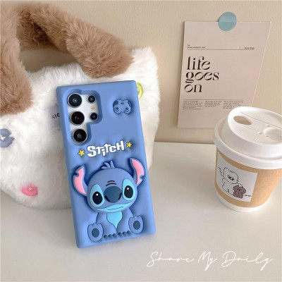 Ốp Lưng Cho Samsung S25 Ultra / S24 Ultra / S23 Ultra / S22 Ultra Hình STITCH Silicon Dẻo Chống Sốc Có Giá Đỡ