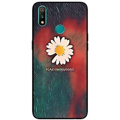 Ốp Lưng in cho Realme 3 Pro Mẫu Hoa Cúc Nền Xanh Đỏ - Hàng Chính Hãng