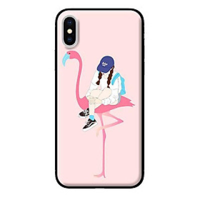 Ốp in cho iPhone XS MAX Hạc Hồng Và Cô Gái - Hàng chính hãng
