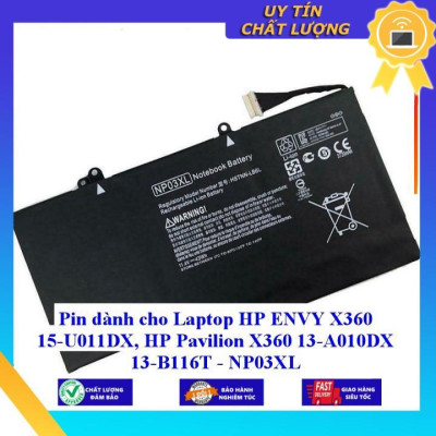 Pin dùng cho Laptop HP ENVY X360 15-U011DX, HP Pavilion X360 13-A010DX 13-B116T - NP03XL - Hàng Nhập Khẩu New Seal