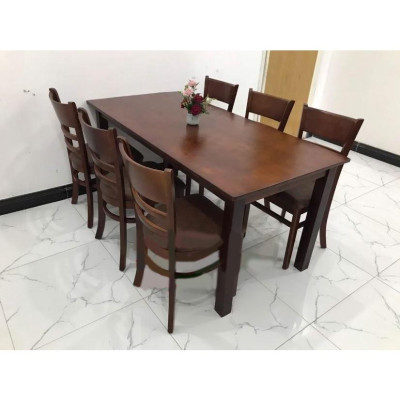 Bộ bàn ăn cabin nâu 1m65 + 6 ghế cabin  Thương hiệu Nội Thất Bình Long 
