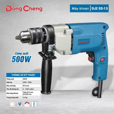 MÁY KHOAN 500W 13MM DONGCHENG DJZ02-13 - HÀNG CHÍNH HÃNG