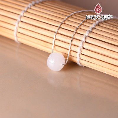 Dây chuyền bạc đá bạch ngọc mệnh thủy kim - Ngọc Quý Gemstones