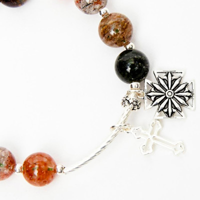 Vòng chuỗi Mân Côi Rosary Bracelet đá thạch anh ưu linh đa sắc - Ngọc Quý Gemstones