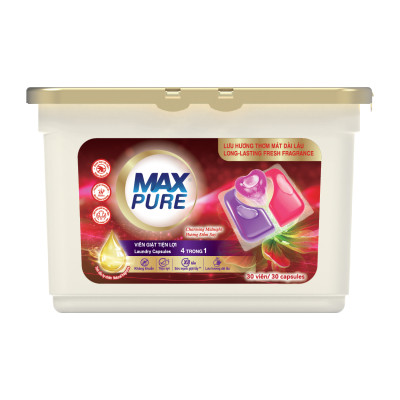 1 Hộp Viên Giặt Maxpure Hương Đắm Say 30v tặng vỉ viên treo bồn cầu Evershine hương Lavender