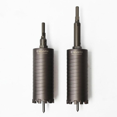 Mũi Khoan Rút Lõi Bê Tông WORKFIX Phi 63 Dài 155mm Chuôi Lục, Có Định Tâm, Mũi Rút Lõi Điều Hòa