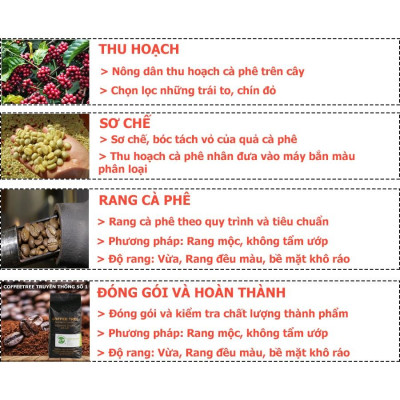 Cà Phê Nguyên Chất - Hạt - Truyền Thống Số 1 - Buôn Mê Thuột - 1Kg - Hương Thơm Nhẹ, Vị đắng Đậm, Hậu Vị Ngọt