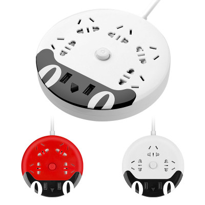 Ổ cắm kéo dài đa năng kèm nguồn USB sạc điện thoại hình mèo dễ thương, có kệ để điện thoại nhỏ gọn tiện dụng