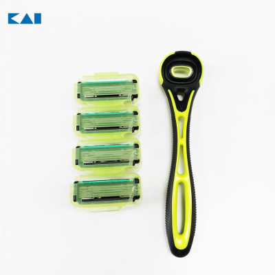 Dao Cạo Râu Thân Nhựa 5 Lưỡi Kép Kai Xfit 000GA0042 (Set 1 Thân + 2 Dao + 1 Tạo Bọt Mini)