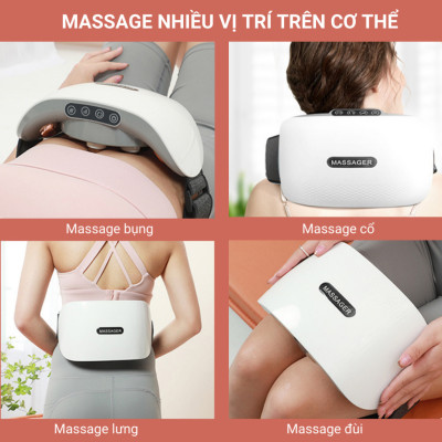 ￼Đai Massage Bụng Bi Đá Kết Hợp Hồng Ngoại Hỗ Trợ Giảm Mỡ Bụng Xoa Bóp Cổ Vai Gáy Lưng Đùi BH 1 năm - Podi92