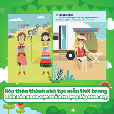 Sách - Sáng Tạo Thời Trang: Thời Trang Kỳ Nghỉ - Bóc Dán Hơn 100+ Stickers Quần Áo, Phụ Kiện Cho Bé Gái - Megabook