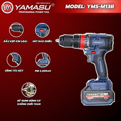 MÁY KHOAN VÍT PIN 21V 90NM 13MM YMS-M13B YAMASU ( 2PIN+1 SẠC) - HÀNG CHÍNH HÃNG
