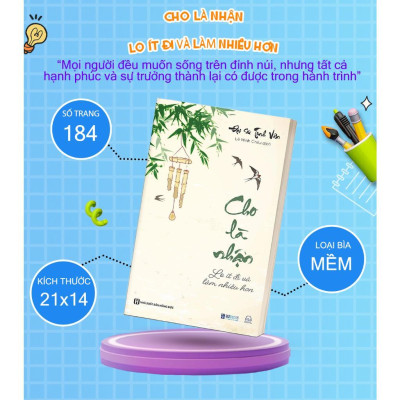 Sách - Cho Là Nhận - Lo Ít Đi Và Làm Nhiều Hơn - Đại Sư Tinh Vân
