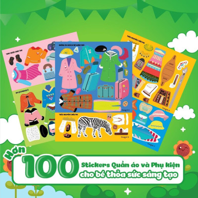Sách - Sáng Tạo Thời Trang: Thời Trang Kỳ Nghỉ - Bóc Dán Hơn 100+ Stickers Quần Áo, Phụ Kiện Cho Bé Gái - Megabook